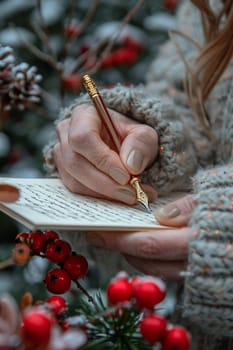 Hand writing a heartfelt letter, depicting personal communication and emotional expression.