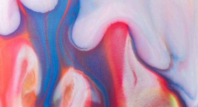 Red and blue fluid wave. Duotone compositions with gradient flow shape. Innovation modern background. Abstract Fluid Acrylic Painting. Liquid background.