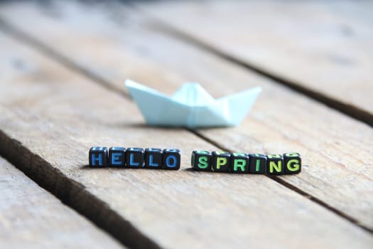 Hello Spring. Motivation and inspiration message concept.