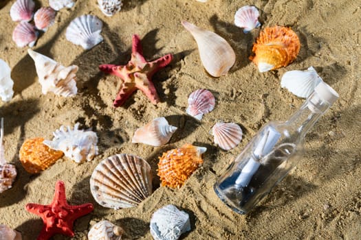 A glass bottle corked with a letter inside was on one of the sea wild beaches.