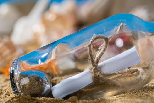 A glass bottle corked with a letter inside was on one of the sea wild beaches.