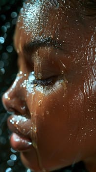 Fingers applying a scalp treatment oil, symbolizing hair care and scalp health.