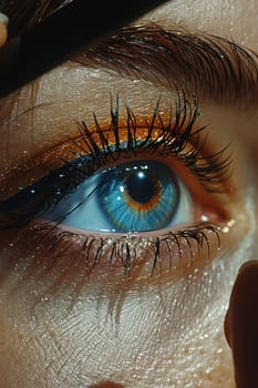 Fingers curling eyelashes with a curler, depicting preparation and eye makeup.