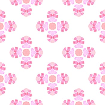 Medallion seamless pattern. Orange imaginative boho chic summer design. Watercolor medallion seamless border. Textile ready lovely print, swimwear fabric, wallpaper, wrapping.
