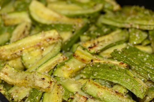 close-up baked zucchini baked in the oven 3