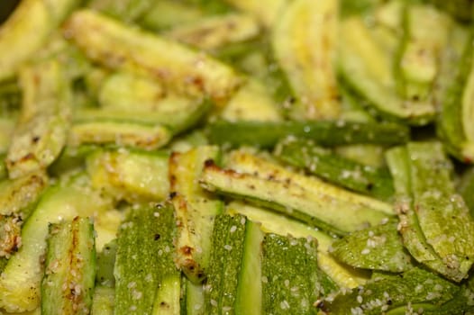 close-up baked zucchini baked in the oven 5