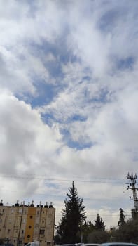 Blue gray light sky nature white clouds whether background . High quality photo