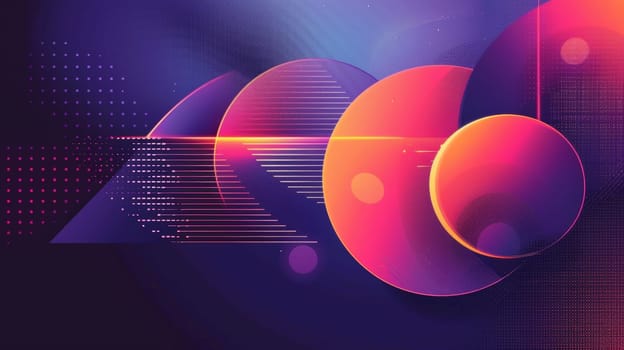 Abstract digital art with circles and lines