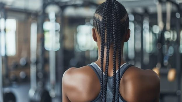 A woman with braids in the gym