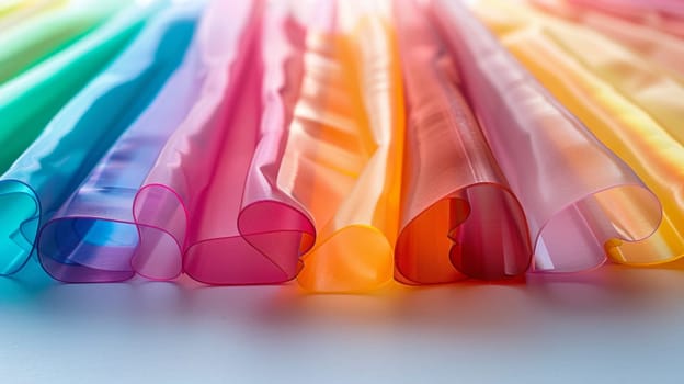 A close up of a bunch of colorful fabric on top of each other