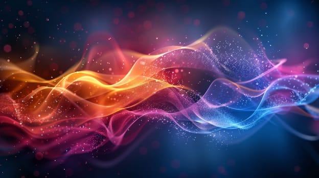 A colorful abstract background with waves of light and bubbles