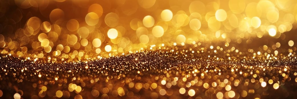 A close up of a gold and brown bokeh background
