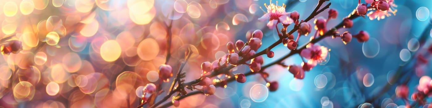 A close up of a flower with many colorful lights