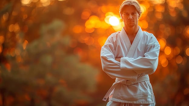 Jujitsu practitioner demonstrating a technique, symbolizing self-defense and martial arts.