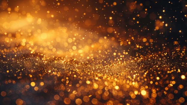 A blurry image of a gold glittery background