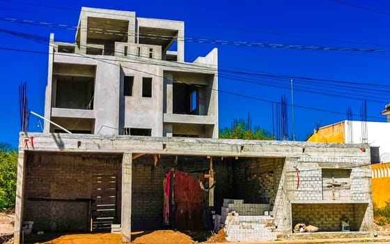 House hut under construction building ruin building site in Zicatela Puerto Escondido Oaxaca Mexico.