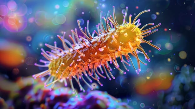 A close up of a sea slug with many colorful tentacles