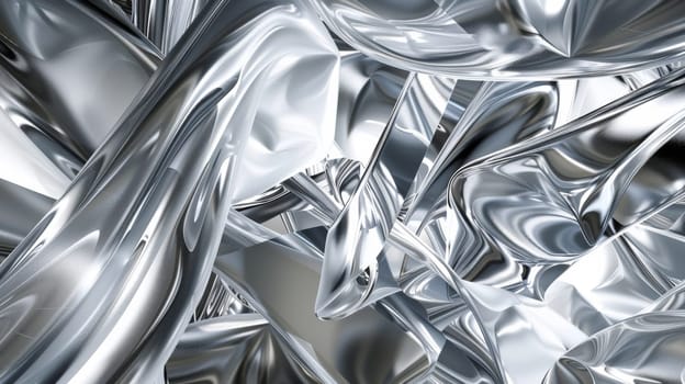 A metallic background with a lot of shiny silver objects