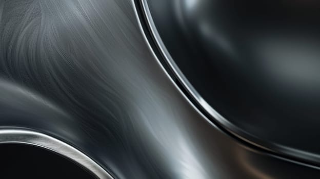 A close up of a shiny metal surface with some curves