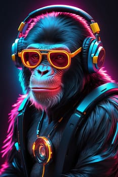 Photo of a disco monkey. AI generated