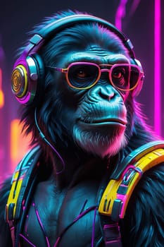 Photo of a disco monkey. AI generated