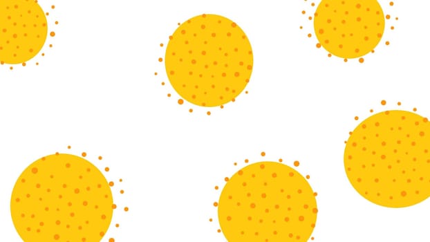 A white background covered with evenly spaced yellow dots creating a pattern across the surface. The yellow dots are small and uniform in size, contrasting starkly against the plain white background.