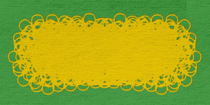 A vibrant green background with a bold yellow border creating a striking contrast. The green color dominates the image, while the yellow border adds a pop of brightness around the edges.