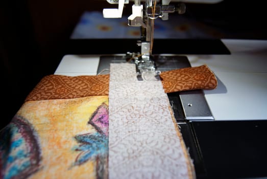 Close Up of a Sewing Machine on a Table. High quality photo