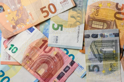pile of paper euro banknotes as part of the united country's payment system 3