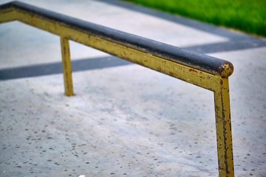 Rail and Ramps in a Skateboard Park
