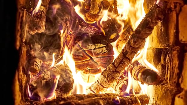 wood burn in a Russian furnace. Background. natural light. color