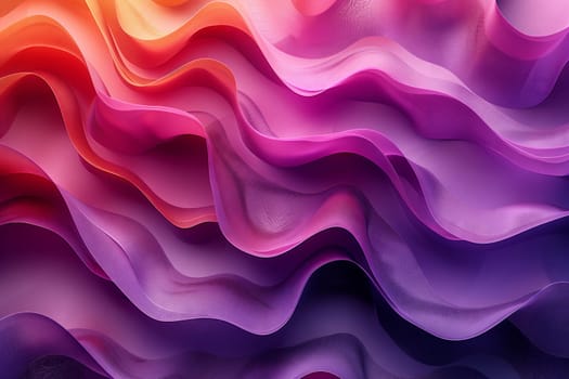 A closeup of an art piece featuring a colorful wave pattern in shades of purple, pink, violet, magenta, and electric blue on a black background, resembling a liquid organism