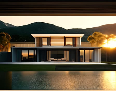 3d rendering modern Home with luxury décor Picture is AI-generated illustration.