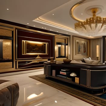 3d rendering modern Home with luxury décor Picture is AI-generated illustration.