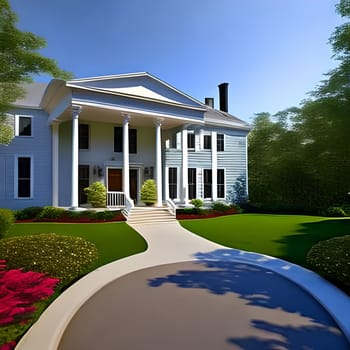 Luxury living Home ,3d render  Picture is AI-generated illustration.
