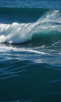 Waves breaking on the shore of the Atlantic Ocean in Portugal