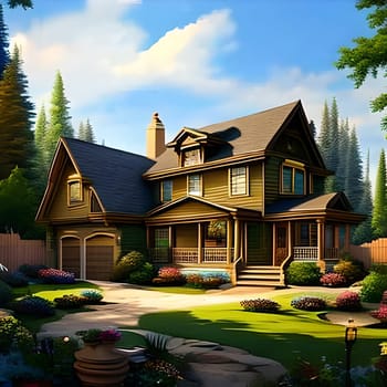 Magical Luxury Home Picture is AI-generated illustration.