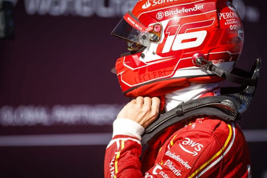 MELBOURNE, AUSTRALIA - MARCH 24: Charles LeClerc of Monaco and Scuderia Ferrari after coming second in the 2024 Australian Grand Prix at Albert Park in Melbourne, Australia