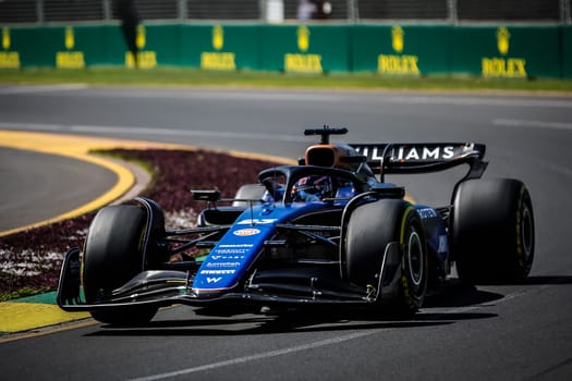 MELBOURNE, AUSTRALIA - MARCH 22: Alex Albon of Thailand drives the Williams FW46 Mercedes during first practice in the 2024 Australian Grand Prix at Albert Park in Melbourne, Australia