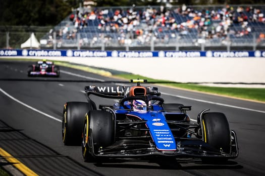 MELBOURNE, AUSTRALIA - MARCH 22: Logan Sargeant of the United States drives the Williams FW46 Mercedes during first practice in the 2024 Australian Grand Prix at Albert Park in Melbourne, Australia