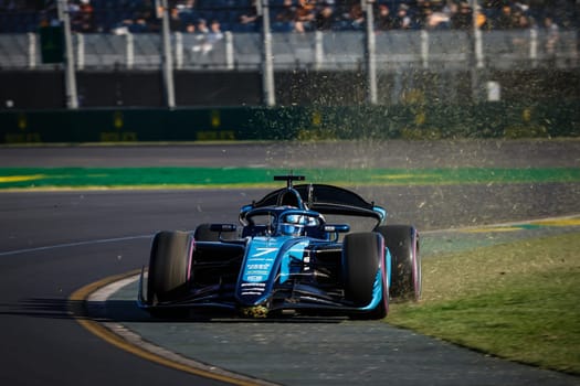 MELBOURNE, AUSTRALIA - MARCH 22: Jak Crawford of USA and Dams Lucas Oil during qualifying in the 2024 Australian Grand Prix at Albert Park in Melbourne, Australia