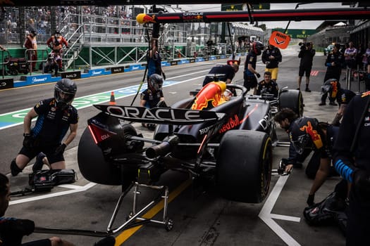 MELBOURNE, AUSTRALIA - MARCH 23: Max Verstappen of the Netherlands drives the Oracle Red Bull Racing RB20 during third practice at the 2024 Australian Grand Prix at Albert Park in Melbourne, Australia