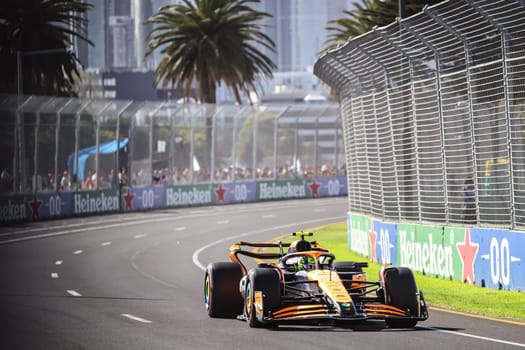 MELBOURNE, AUSTRALIA - MARCH 23: Lando Norris of Great Britain drives the McLaren MCL38 during qualifying in the 2024 Australian Grand Prix at Albert Park in Melbourne, Australia