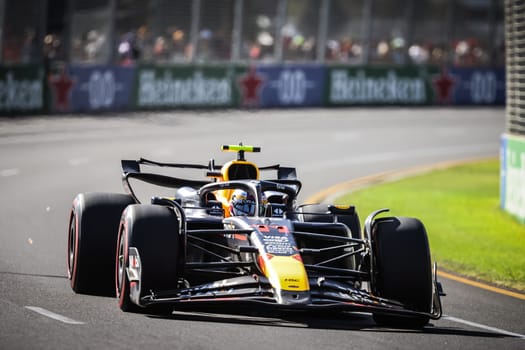 MELBOURNE, AUSTRALIA - MARCH 23: Sergio Perez of Mexico drives the Oracle Red Bull Racing RB20 during qualifying in the 2024 Australian Grand Prix at Albert Park in Melbourne, Australia