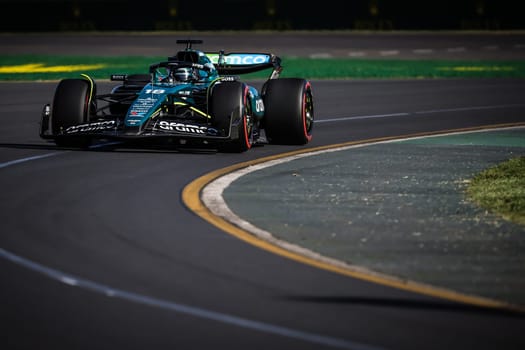 MELBOURNE, AUSTRALIA - MARCH 23: Lance Stroll of Canada drives the Aston Martin AMR24 Mercedes during qualifying in the 2024 Australian Grand Prix at Albert Park in Melbourne, Australia