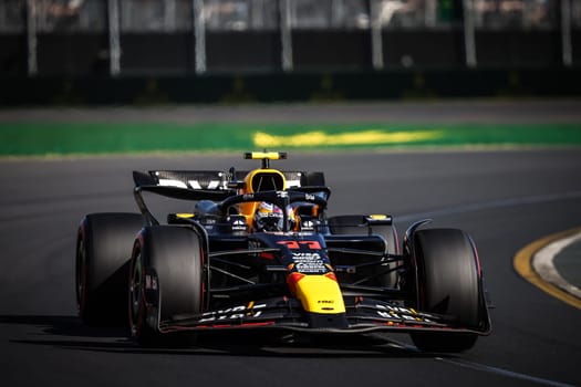 MELBOURNE, AUSTRALIA - MARCH 23: Sergio Perez of Mexico drives the Oracle Red Bull Racing RB20 during qualifying in the 2024 Australian Grand Prix at Albert Park in Melbourne, Australia