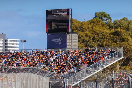 MELBOURNE, AUSTRALIA - MARCH 23: Fan atmosphere during qualifying at the 2024 Australian Grand Prix at Albert Park in Melbourne, Australia