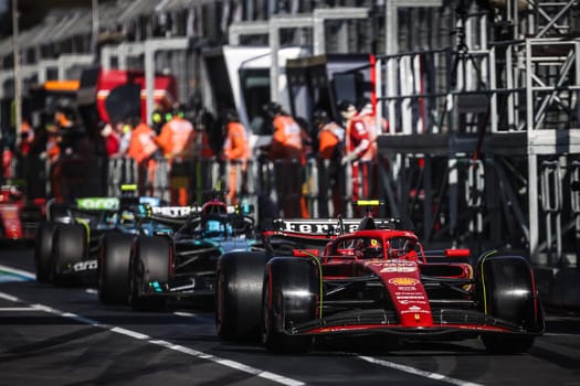 MELBOURNE, AUSTRALIA - MARCH 23: Carlos Sainz of Spain drives the Ferrari SF-24 from pitlane during qualifying in the 2024 Australian Grand Prix at Albert Park in Melbourne, Australia