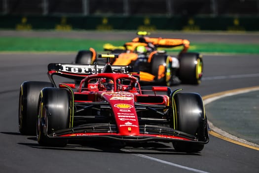 MELBOURNE, AUSTRALIA - MARCH 24: Carlos Sainz of Spain drives the Ferrari SF-24 during the 2024 Australian Grand Prix at Albert Park in Melbourne, Australia