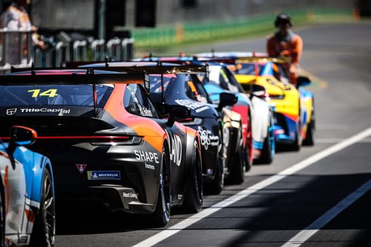 MELBOURNE, AUSTRALIA - MARCH 21: Posche Carrera Cup at the 2024 Australian Grand Prix at Albert Park in Melbourne, Australia